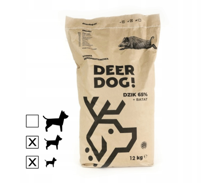 Deer Dog Dzik z batatami 12 kg małe rasy sucha karma przysmak dla psa DZICZYZNA