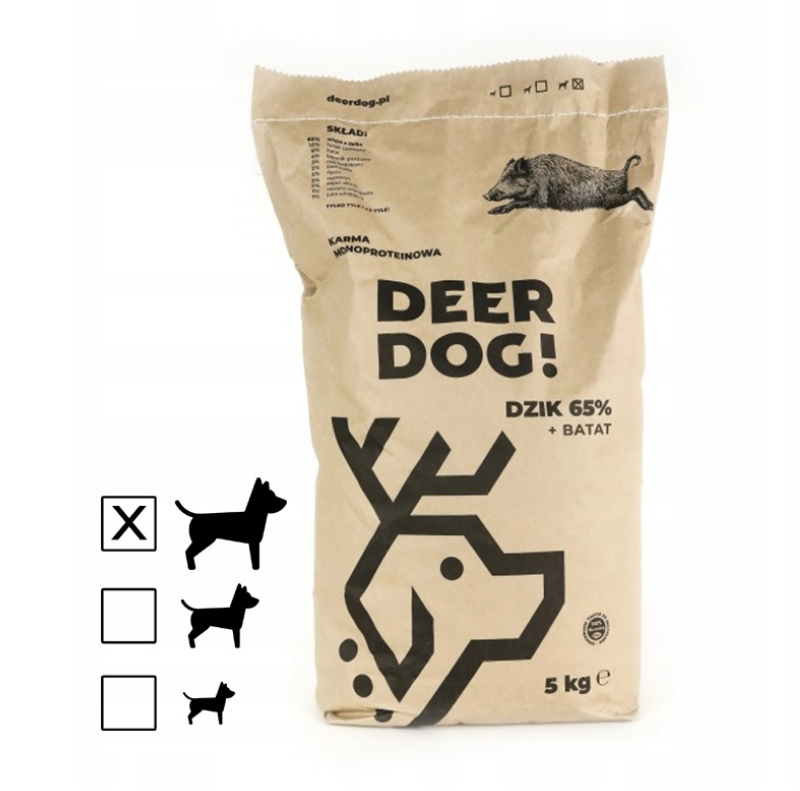Deer Dog Dzik z batatami 5 kg duże rasy sucha karma przysmak dla psa DZICZYZNA