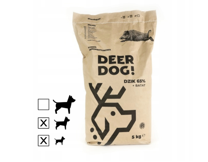 Deer Dog Dzik z batatami 5 kg małe rasy sucha karma przysmak dla psa DZICZYZNA