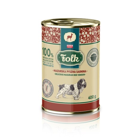 Karma mokra dla psa FOLK Mazurska pyszna sarnina 10 x 400 g