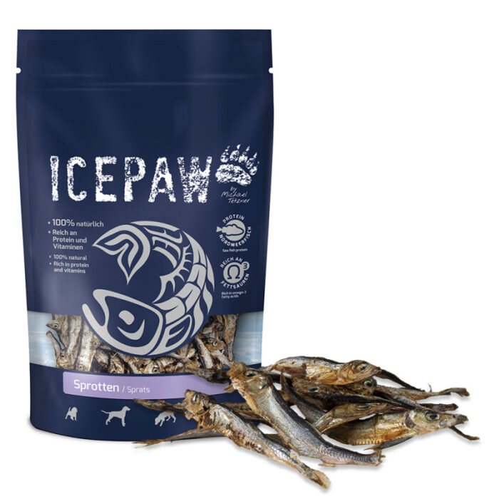 ICEPAW suszone szprotki - przysmak dla psów 125g