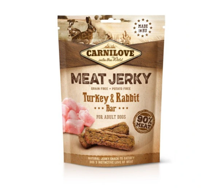 Brit Carnilove Jerky Turkey & Rabbit Bar Indyk Królik Przysmak Dla Psa 100 g