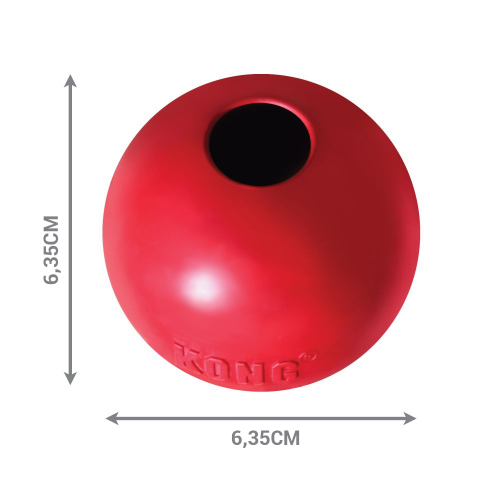 KONG Ball Classic - gumowa, wytrzymała piłka dla psa, z otworem do nadziewania - S, 6cm