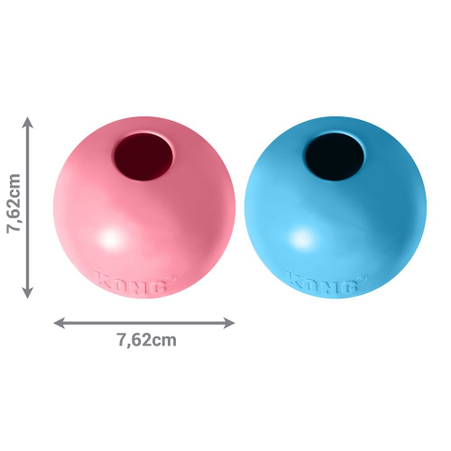KONG Puppy Ball - gumowa, miękka piłka dla szczeniaka, z otworem do nadziewania, niebieska - M/L, 8cm