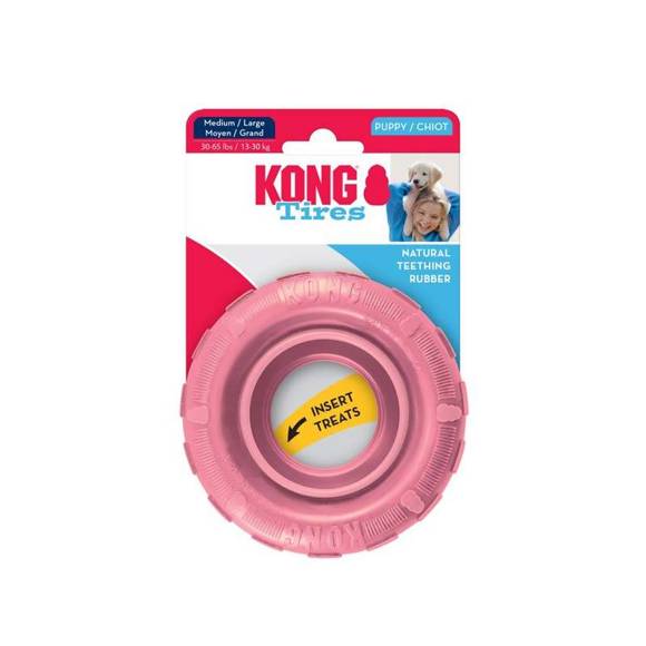 KONG® Puppy Tires - zabawka dla szczeniaka, opona z miękkiej gumy S