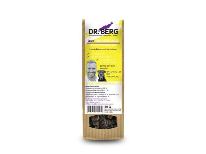 Dr.BERG suszone wołowe płuca z melisą - przysmaki dla psów (50g)