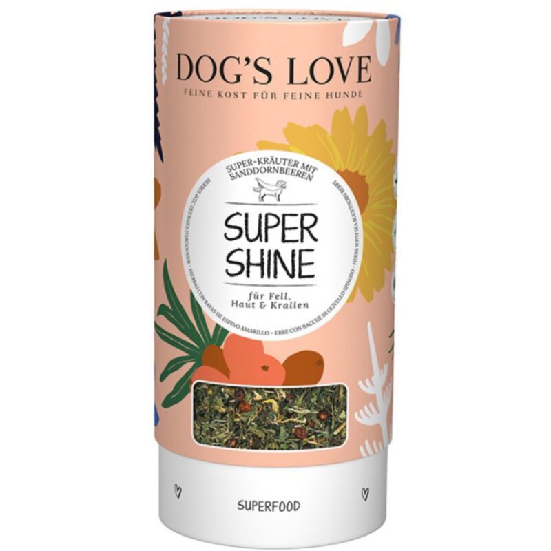DOG'S LOVE Super Shine - zioła dla psa z owocami rokitnika dla pięknej sierści i zdrowej skóry (70g)