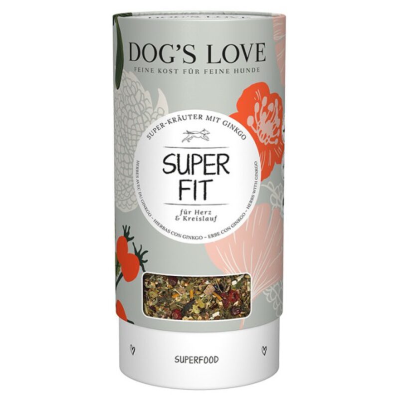DOG'S LOVE Super Fit - zioła dla psa z miłorzębem japońskim wspomagające pracę serca i układu krążenia (70g)