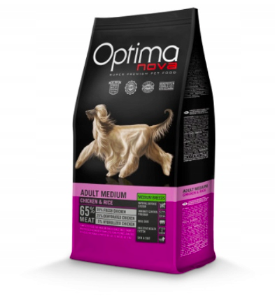 Optimanova Adult Medium Chicken & Rice – karma dla dorosłych psów średnich ras 2 kg