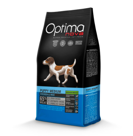 Optimanova Puppy Medium Chicken & Rice – karma dla szczeniąt średnich ras 2 kg